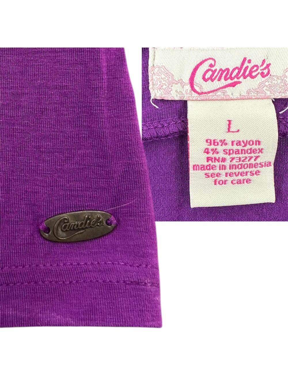 Candie's Electric Purple Macramé Cage Back Top - Picture 5 of 6